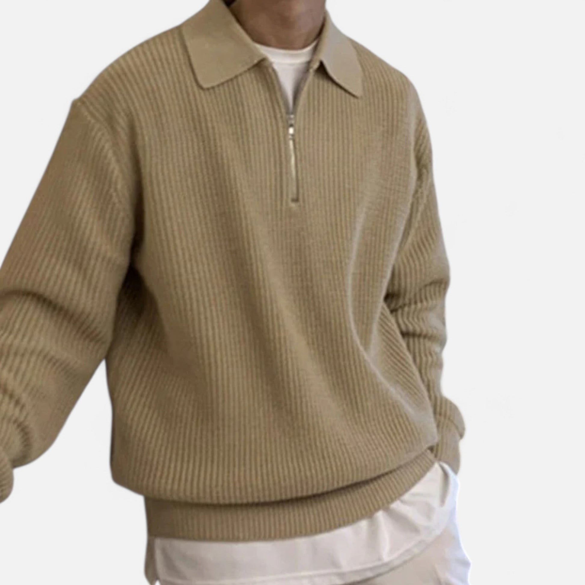 Maison Verdi | Men's Half-Zip Vintage Premium Knit Sweater