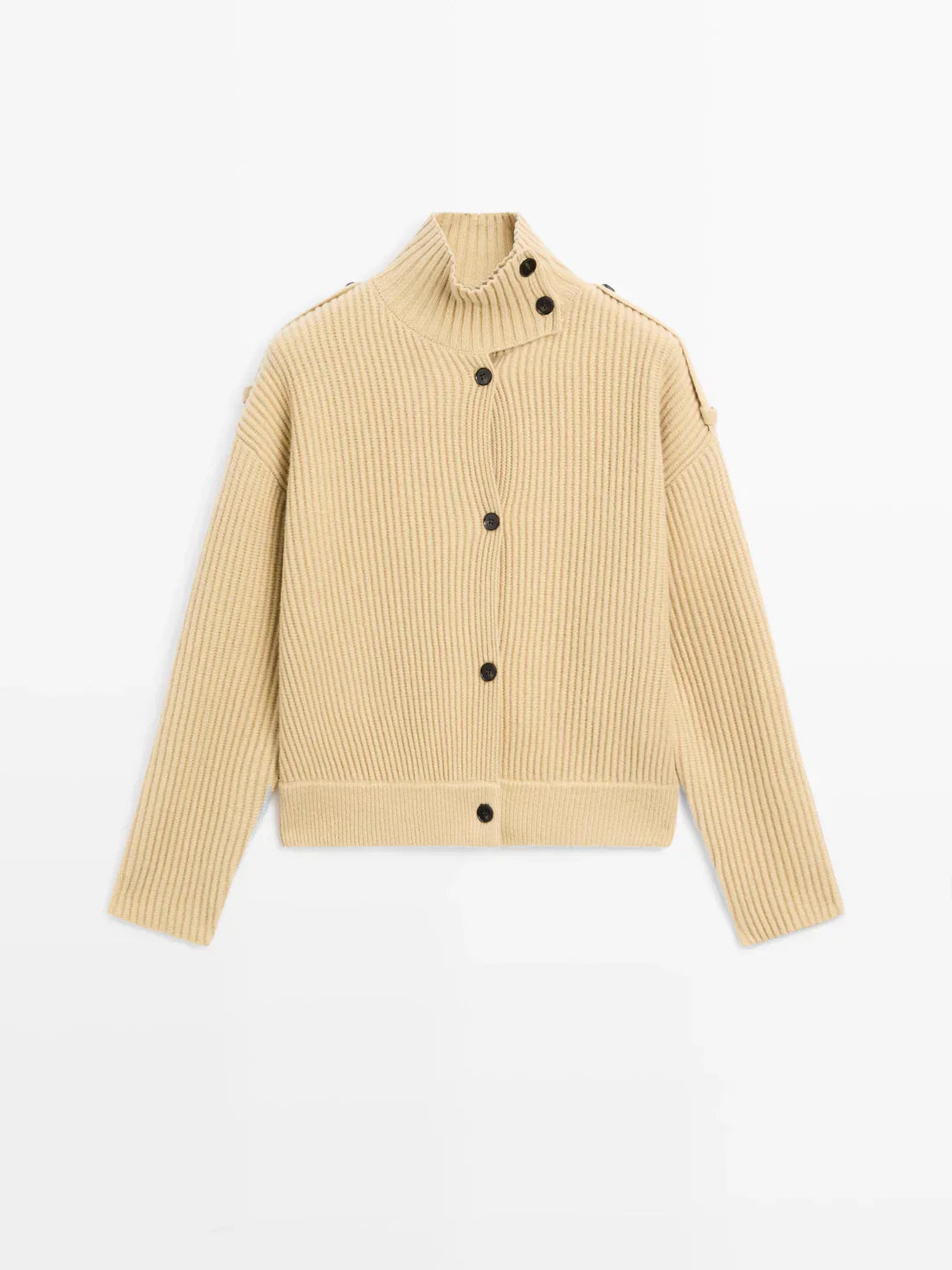 Caldréa Highneck Wool Cardigan