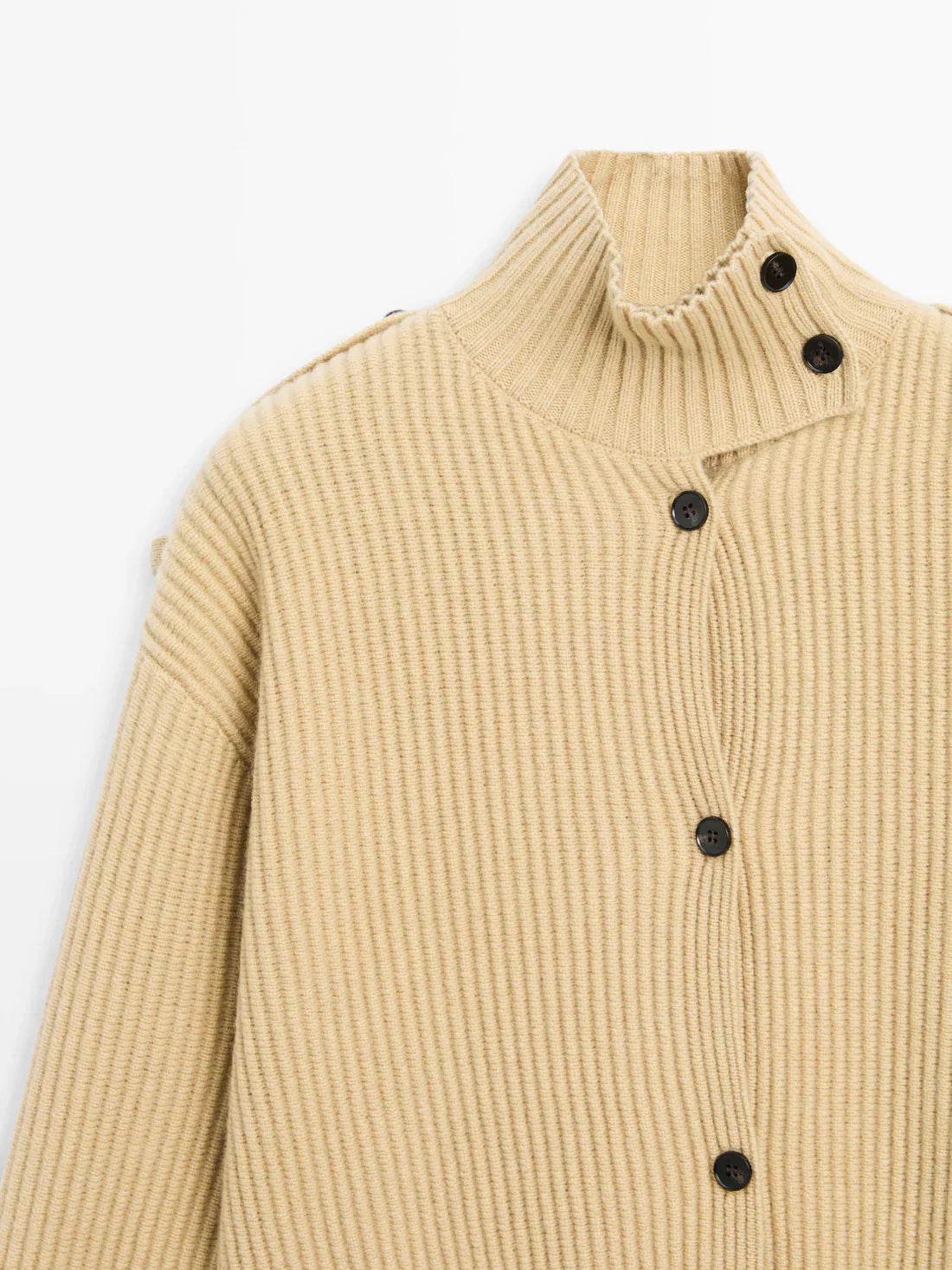 Caldréa Highneck Wool Cardigan