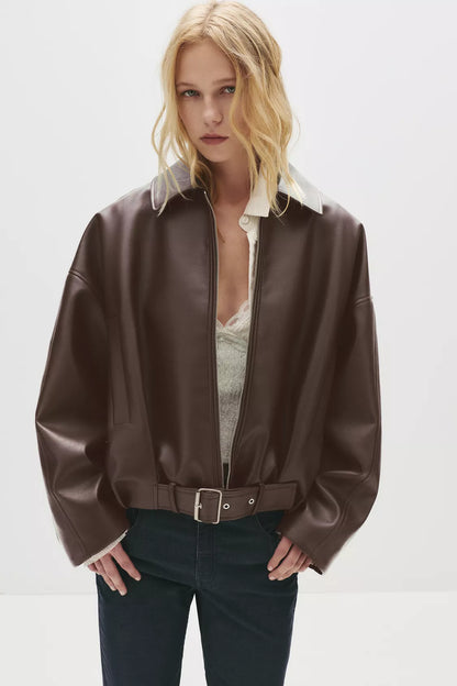 Faux leather jacket