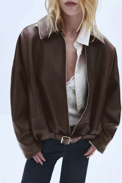 Faux leather jacket