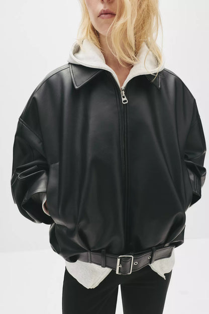 Faux leather jacket