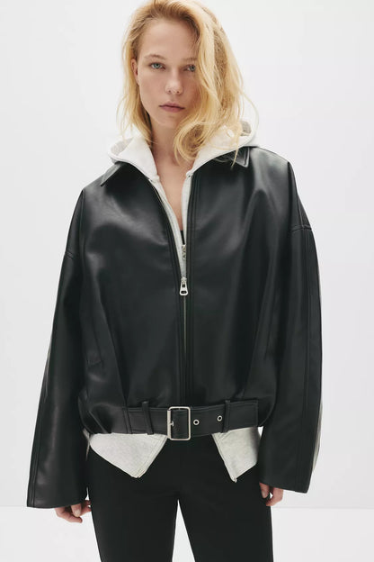 Faux leather jacket