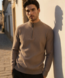 100% Cashmere Ribbed Half Zip