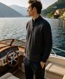 100% Cashmere Ribbed Half Zip