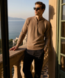 100% Cashmere Ribbed Half Zip