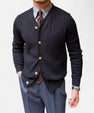 Maison Verdi| Men's V-Neck Elegant Knit Cardigan