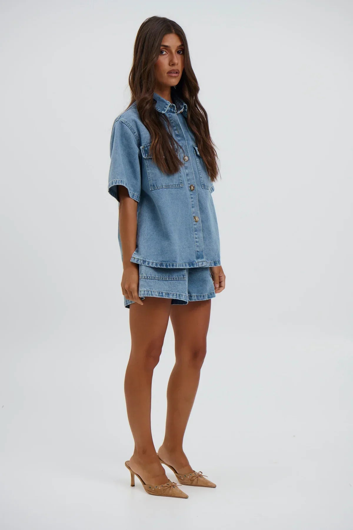 Gaby Light Blue Denim Set 
