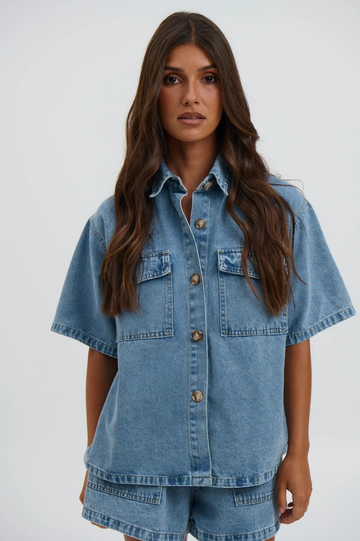  Gaby Light Blue Denim Set 