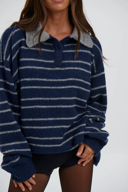 Elvaré Striped Knit Polo