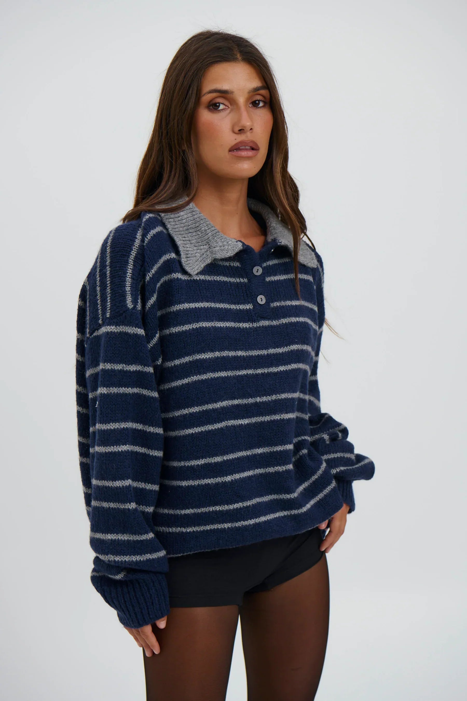 Elvaré Striped Knit Polo