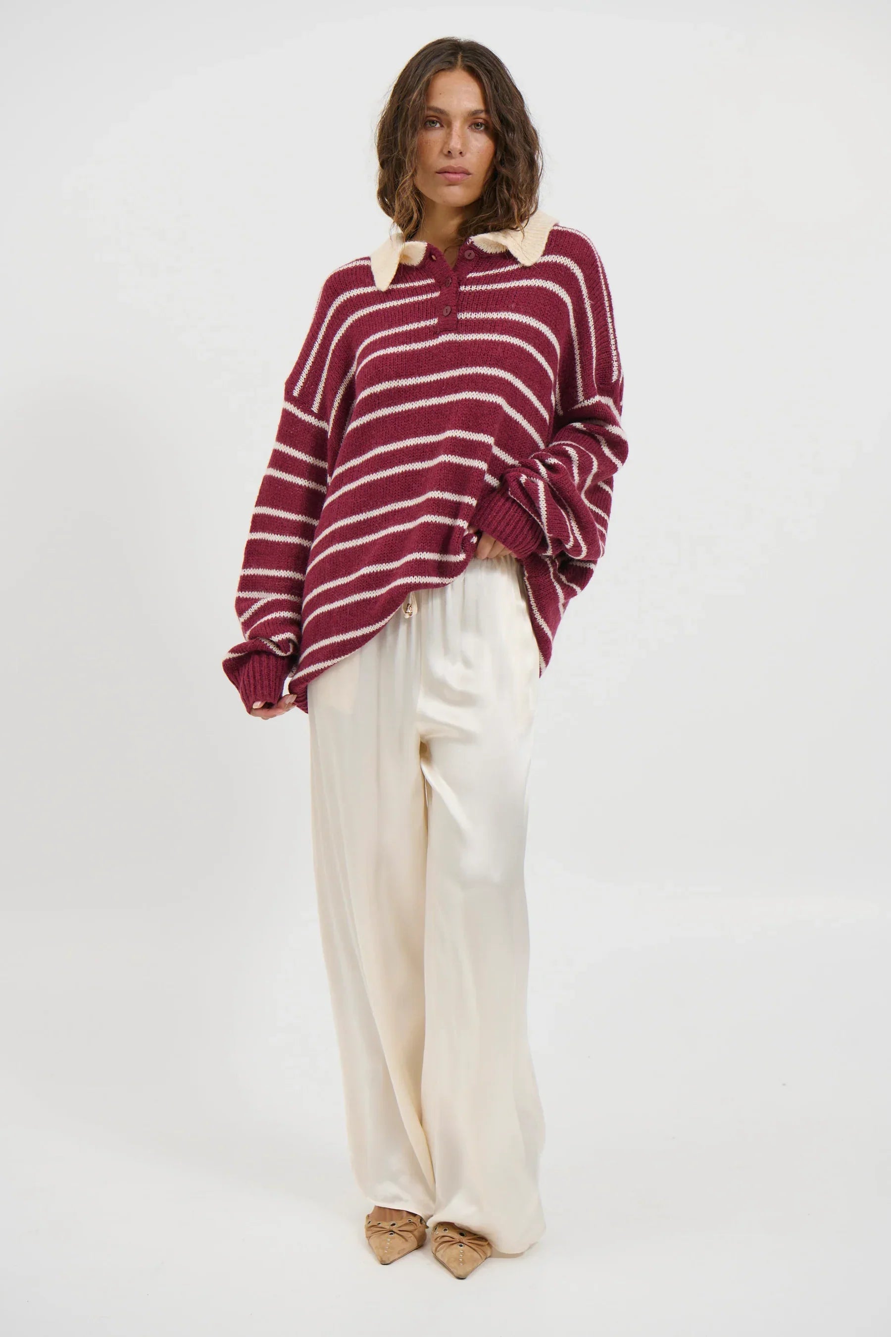 Elvaré Striped Knit Polo