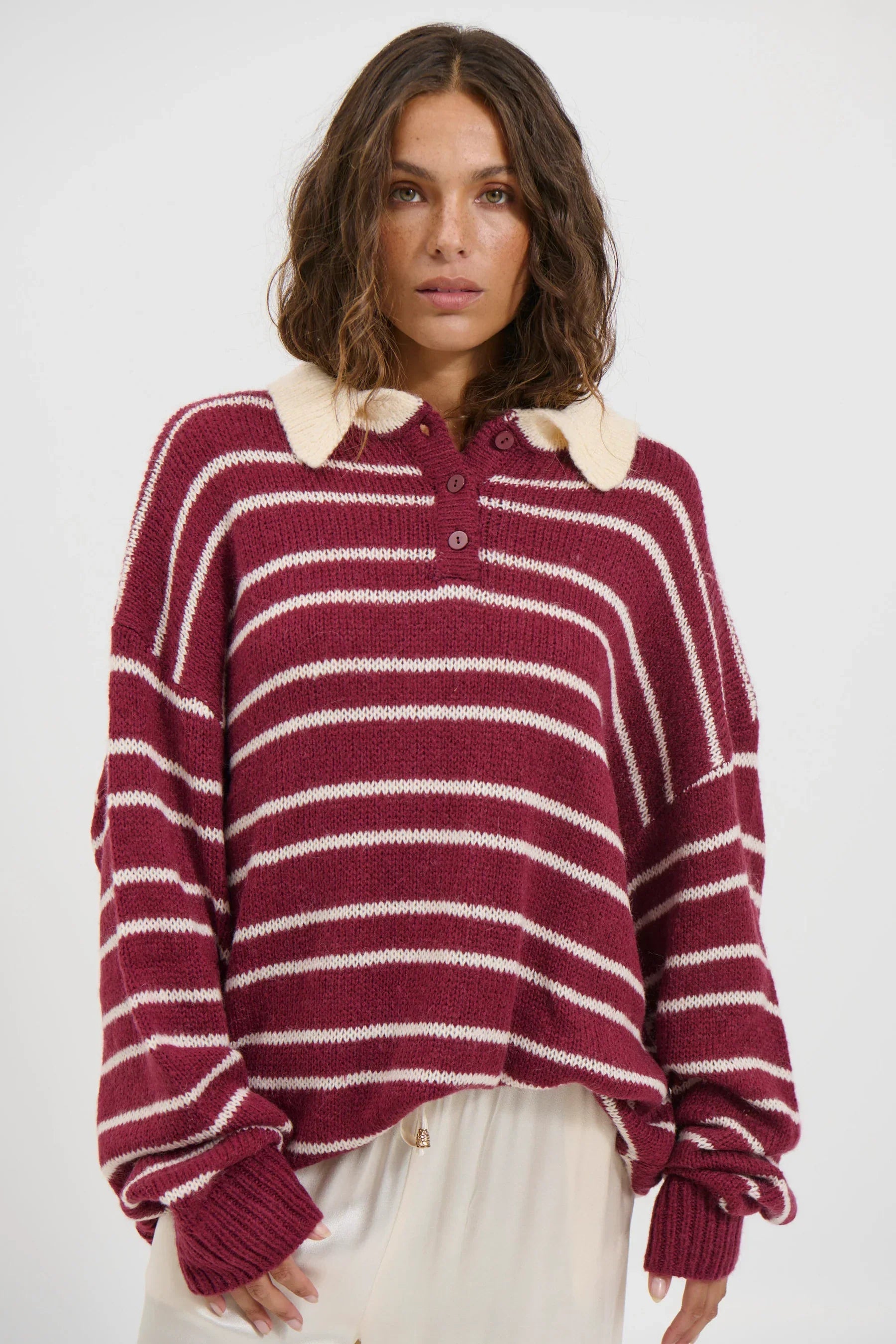 Elvaré Striped Knit Polo