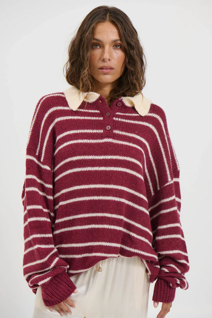 Elvaré Striped Knit Polo