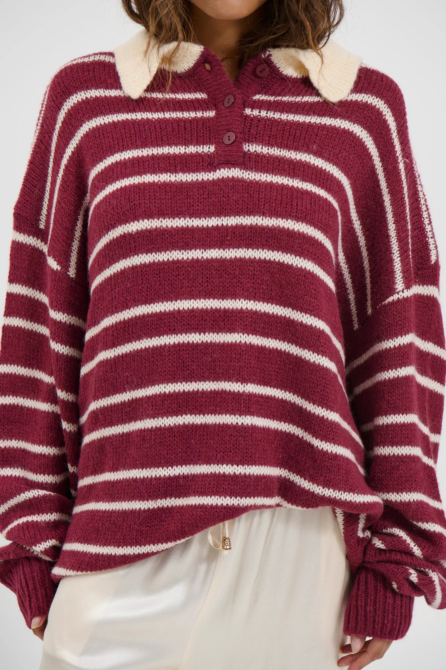 Elvaré Striped Knit Polo