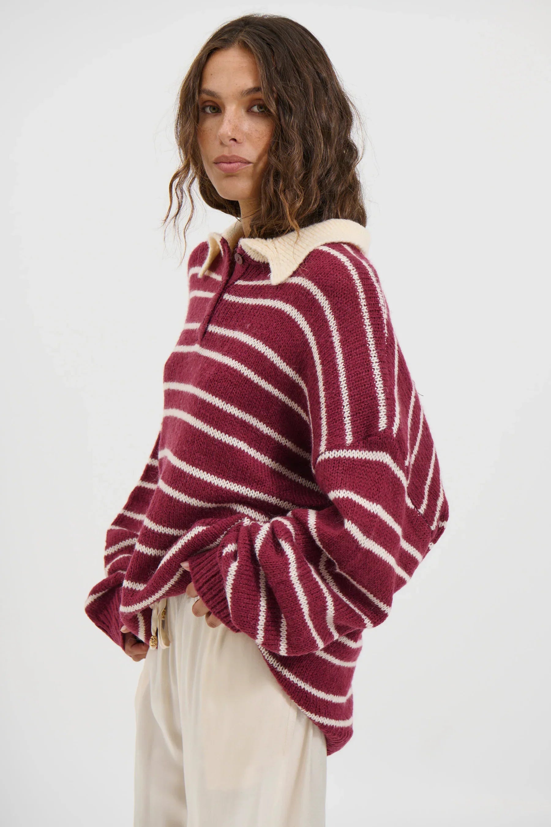 Elvaré Striped Knit Polo