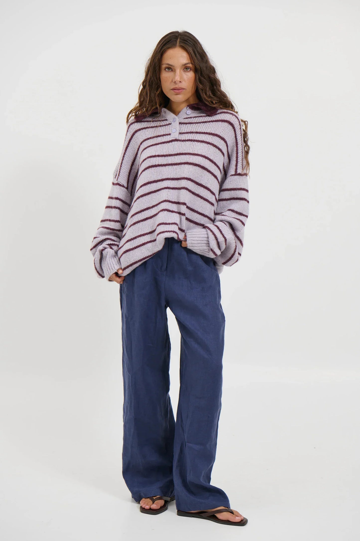 Elvaré Striped Knit Polo
