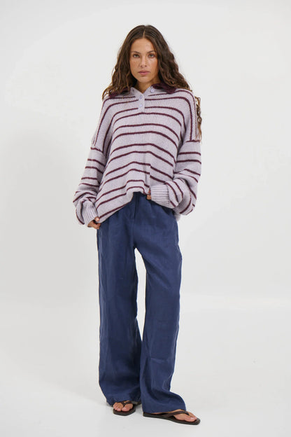 Elvaré Striped Knit Polo