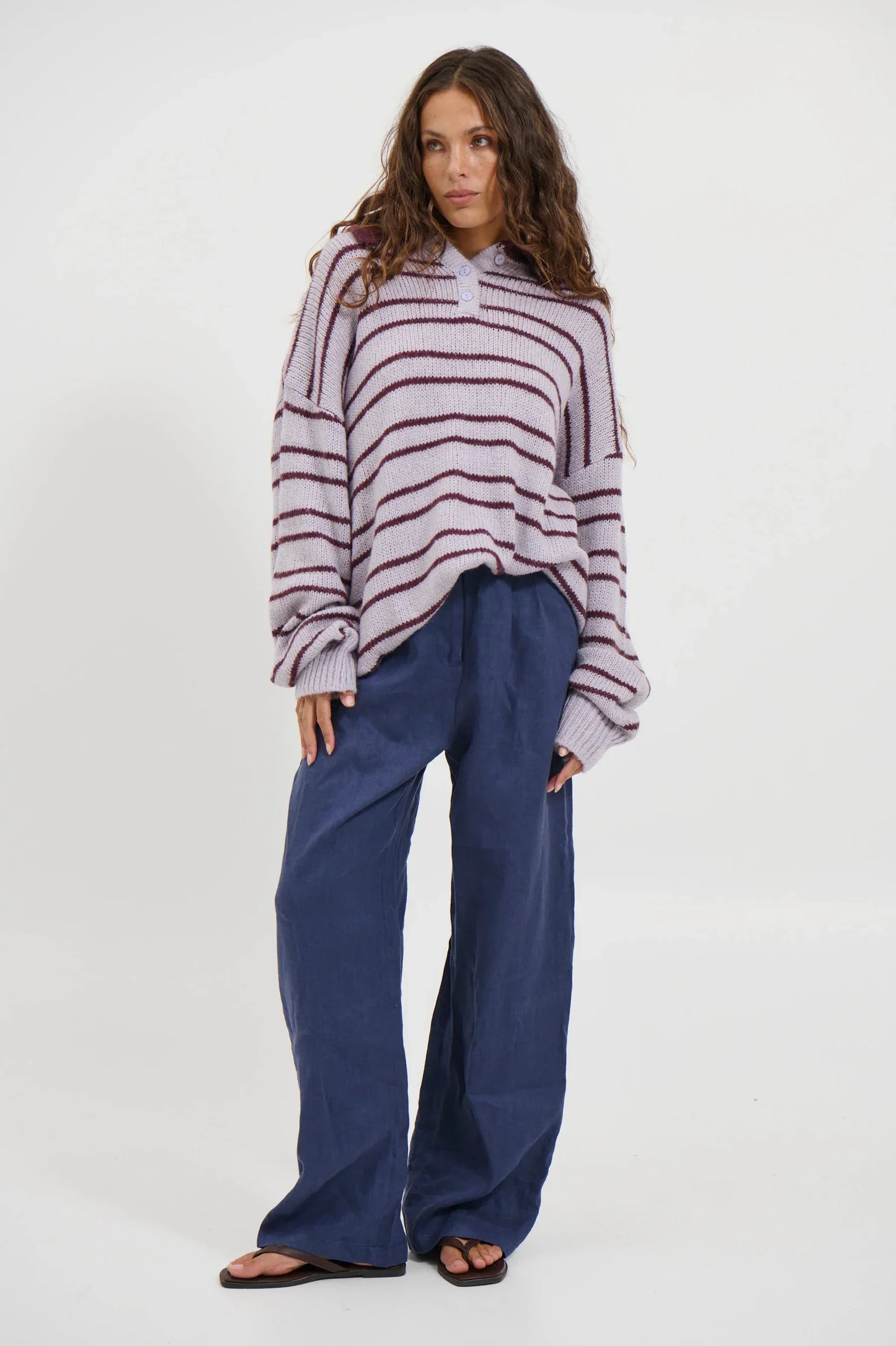 Elvaré Striped Knit Polo