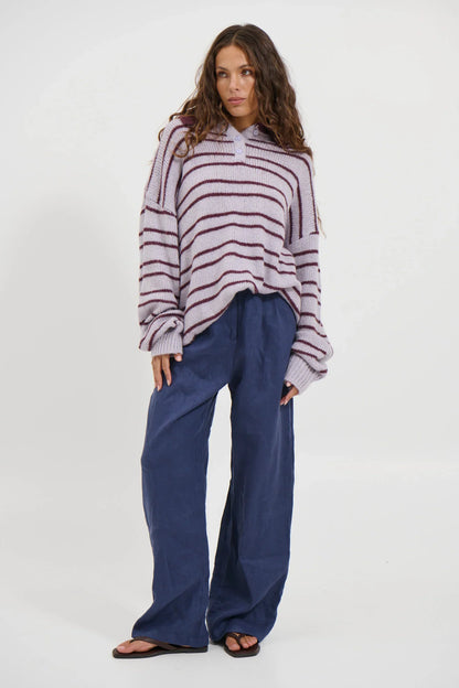 Elvaré Striped Knit Polo
