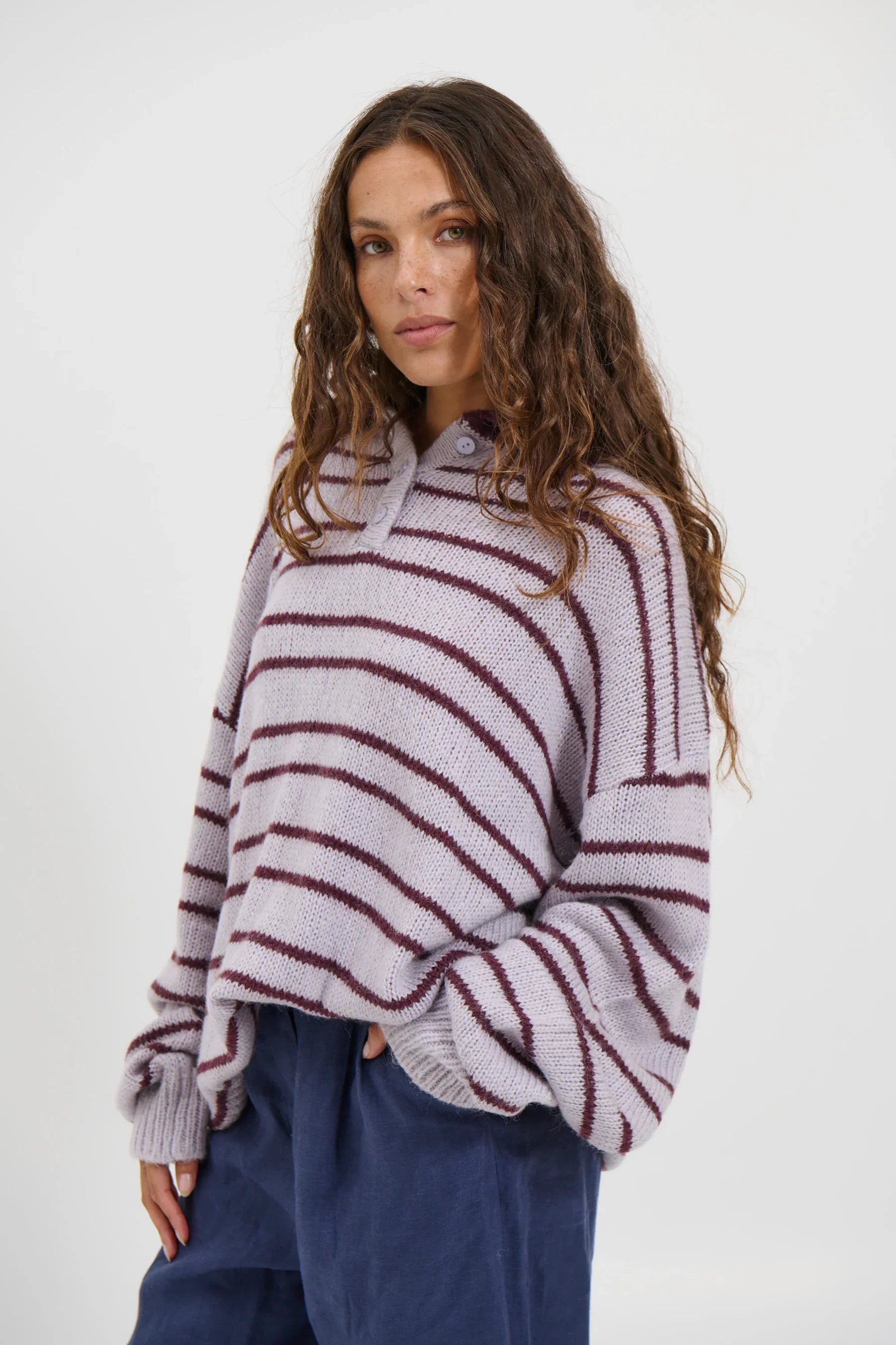 Elvaré Striped Knit Polo