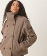 Blazer con collo alto e texture