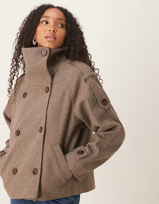 Blazer con collo alto e texture