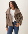 Blazer con collo alto e texture