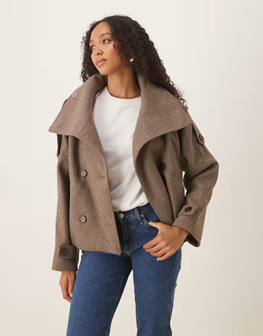 Blazer con collo alto e texture