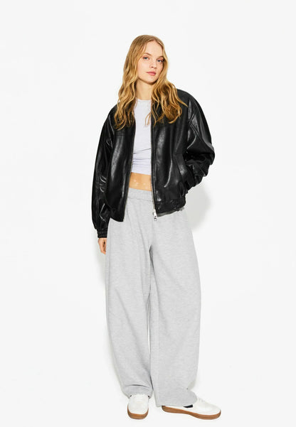 Jorja Leather Bomber Jacket