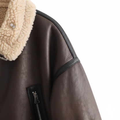 Short Loose and Versatile Women's Jacket Lined with Fur