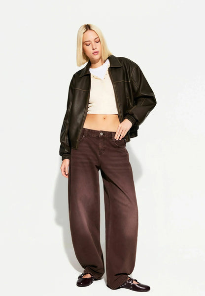 Jorja Leather Bomber Jacket