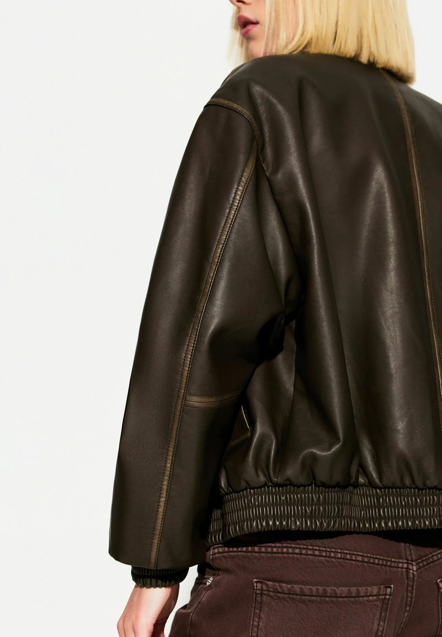 Jorja Leather Bomber Jacket