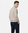 Maison Verdi| Cotton Zip-Up Sweater with Stand-Up Collar