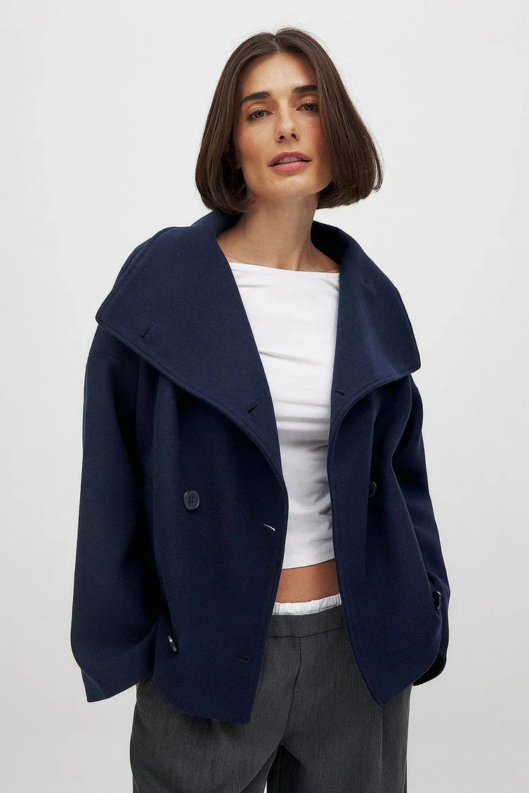 Blazer con collo alto e texture