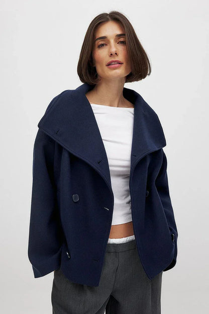 Blazer con collo alto e texture