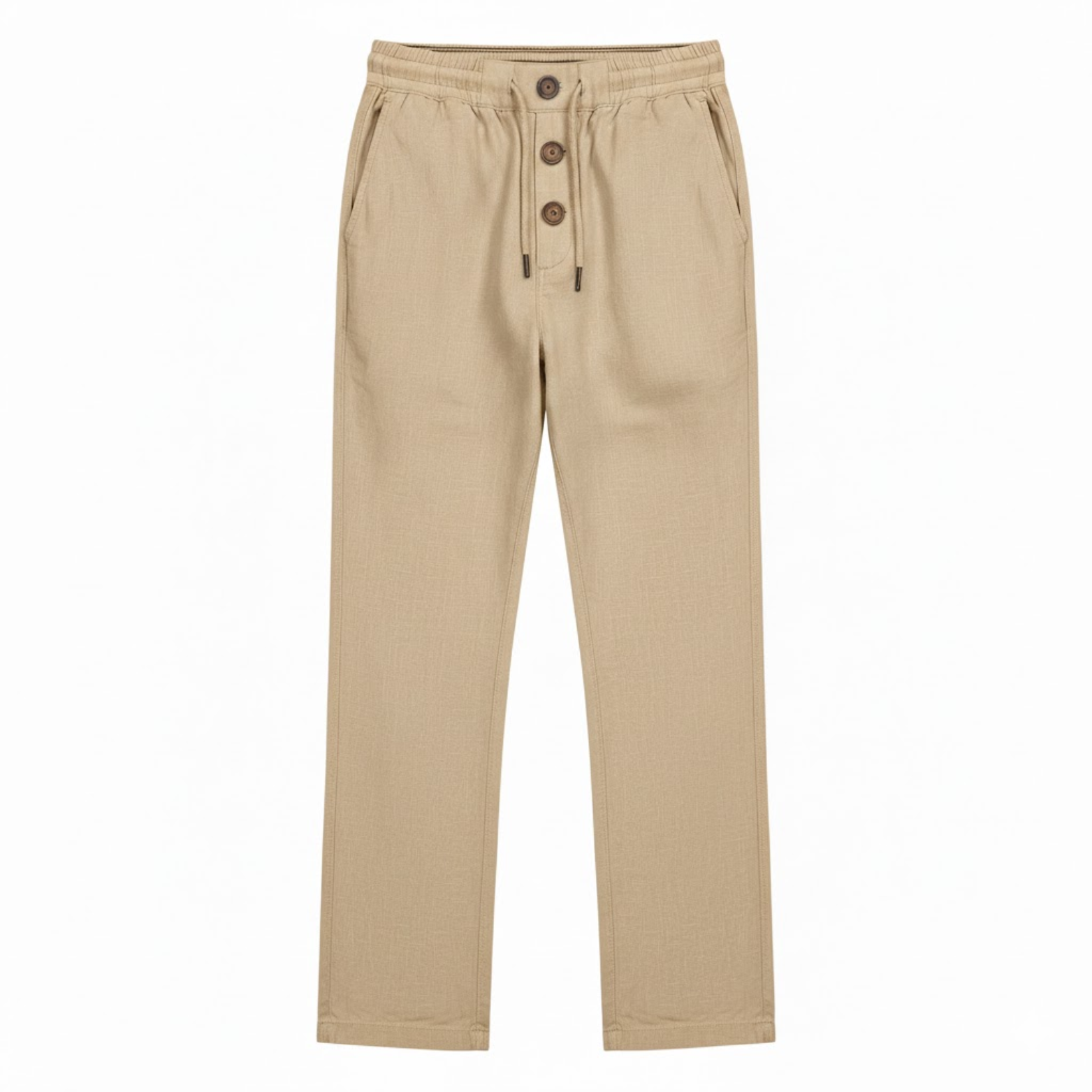 Men's straight-cut cotton sweatpants with drawstring