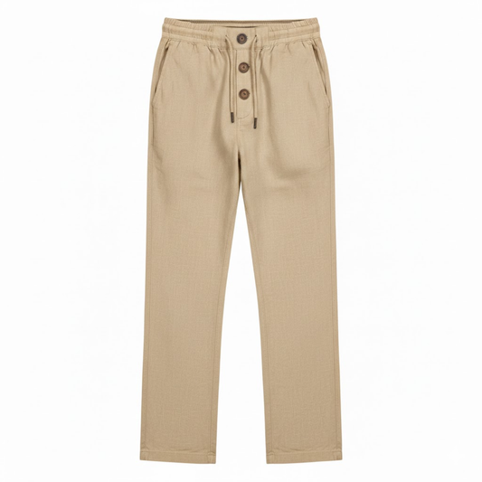 Men's straight-cut cotton sweatpants with drawstring