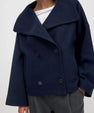 Blazer con collo alto e texture