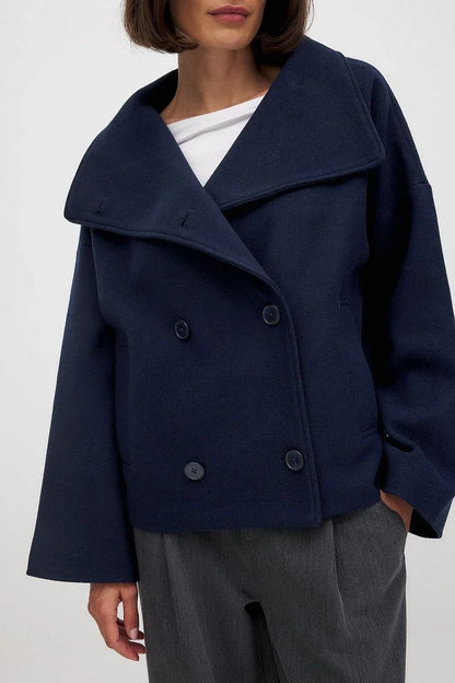Blazer con collo alto e texture