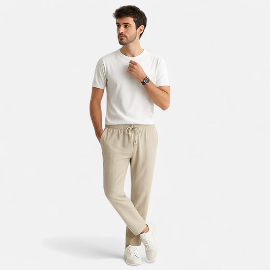 Maison Verdi| Wide Linen Pants for Men – Breathable Comfort for Spring & Summer