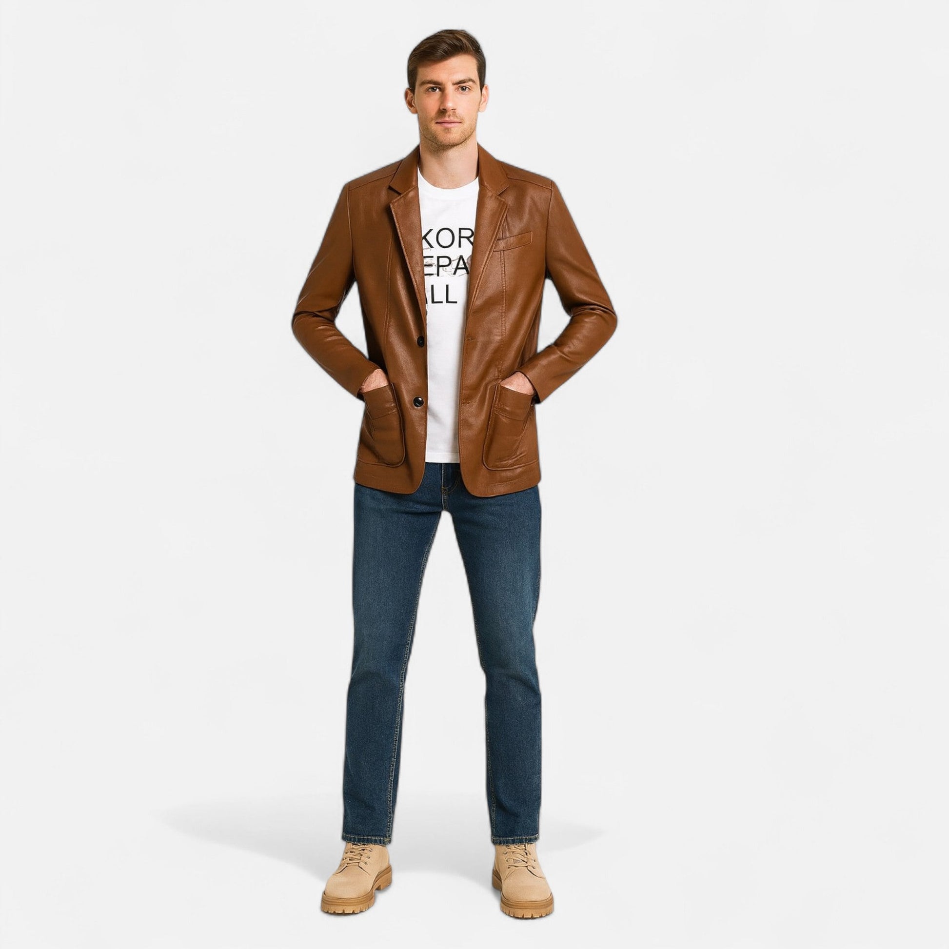 Maison Verdi| Men's Heritage Jacket in Handmade Vegan Leather