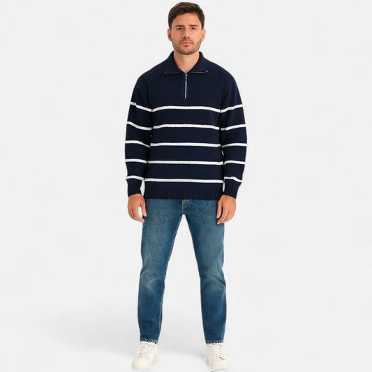 Maison Verdi | Men's Retro Half-Zip Sweater