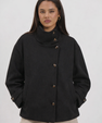 Textured Wool High-Collar Coat
