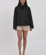 Textured Wool High-Collar Coat