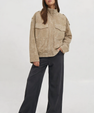 Suede jacket with zipper