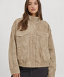 Suede jacket with zipper
