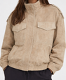 Suede jacket with zipper