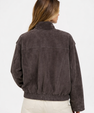 Suede jacket with zipper