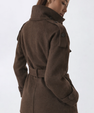 High-Collar Wool Coat with Belt